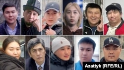 Жапырт камалган 11 журналист. Учурда бирөө - Махабат Тажибек кызы (солдон эң төмөнкү) абакта кала берүүдө.