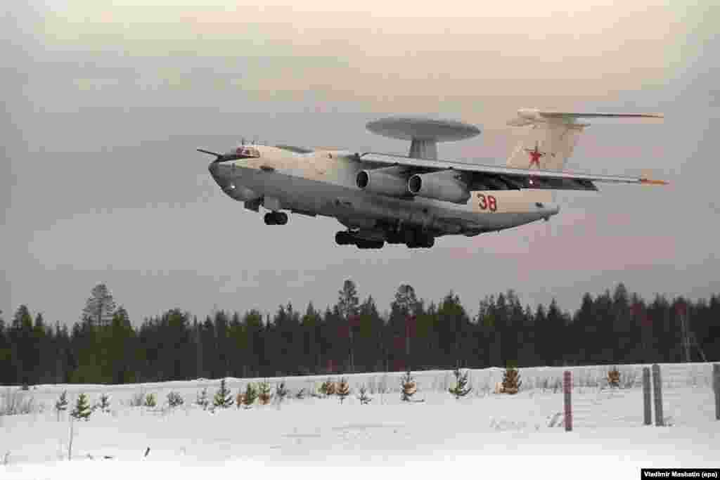 A Russian A-50 takes off from an airport in the Komi Republic in March 1995.  Konstantin Krivolap, an aviation expert and former test engineer at Ukraine’s Antonov aircraft company, said the loss of one of Russia's most advanced and important surveillance aircraft would have a significant impact on Russia’s air defenses. Estimating that Moscow has up to nine A-50s in operation, he said “the loss of such an aircraft would be critical, because the remaining eight must control all the airspace along the Russian border, starting from the Arctic to the Baltic Sea, the area around Central Asia and especially Ukraine.” He added that, “in theory, at least two or three such aircraft are needed around Ukraine to control this airspace.  