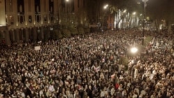 Thousands Protest, And Lawmakers Brawl, As Georgian 'Foreign Agents' Bill Reappears In Parliament Thousands Protest, And Lawmakers Brawl, As Georgian 'Foreign Agents' Bill Reappears In Parliament