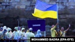 Украинские участники Олимпиады на церемонии открытия соревнований