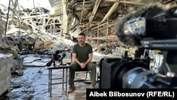Владимир Зеленский во время интервью центральноазиатским СМИ, Харьков, 24 мая 2024 года