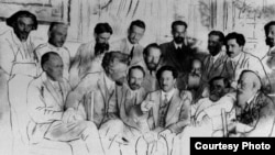 Члены ЦК Партии социалистов-революционеров в 1917 году. Фотоколлаж.