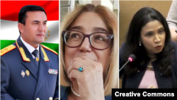 Дар акс: Абдураҳмон Аламшозода, Улфатхоним Мамадшоева ва Рангита де Силва де Алвис