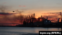 Последствия удара по порту Феодосии, Крым, Украина, 26 декабря 2023 года