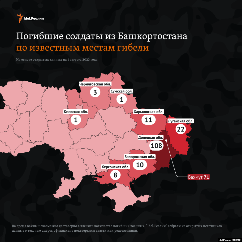 Как минимум 108 из них погибли в Донецкой области, еще 22 — в Луганской.