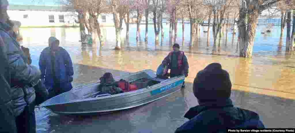 A villager captured this photo in Bersiev in the Oiyl district of Kazakhstan's Aqtobe region, where many homes were flooded. In the spring, settlements in Kazakhstan's eastern, western, and central regions are inundated almost annually as the snow melts.  