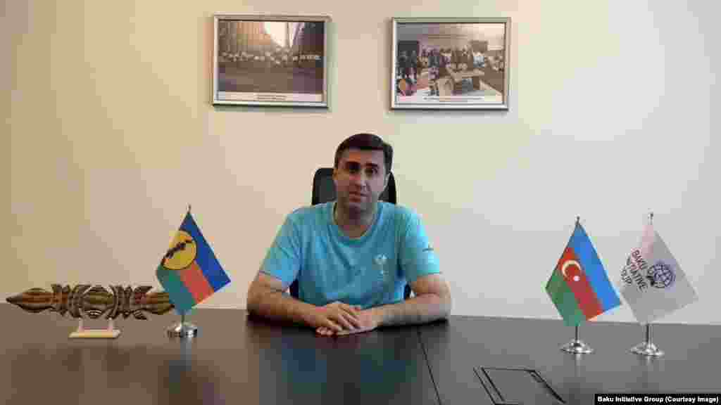 At the July 2023 conference in Azerbaijan, the creation of the Baku Initiative Group was announced, with the stated goal to "support the fight against neo-colonialism and colonialism."   The Baku Initiative Group’s director, Abbas Abbasov, is seen here with Azerbaijani and Kanak flags during a video address in which he praised protesters on April 26.  