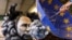 Фигура, изображающая Владимира Путина, угрожающего Европе, на традиционном карнавале в Майнце (Германия), февраль 2023 года