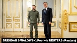Президент Украины Владимир Зеленский и госекретарь США Энтони Блинкен перед началом встречи в Киеве 6 сентября 2023