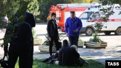 На месте взрыва в Керчи, 17 октября 2018 год