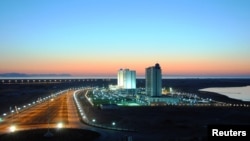 The Caspian Sea town of Awaza has been turned into a glitzy resort.