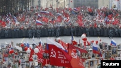 Мәскәү үзәгендә "Үлемсез полк" йөреше, 9 май 2022