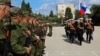 Крымчане, мобилизованные Россией на войну с Украиной, на базе 810-й бригады морской пехоты ЧФ РФ в Севастополе, 27 сентября 2022 года