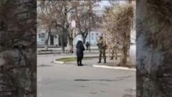 Ukrainian Woman In Emotional Confrontation With Armed 'Occupier' Ukrainian Woman In Emotional Confrontation With Armed 'Occupier'