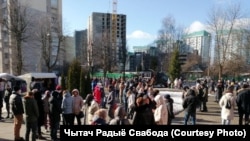 Протестующие в Минске, 27 февраля 2022 года