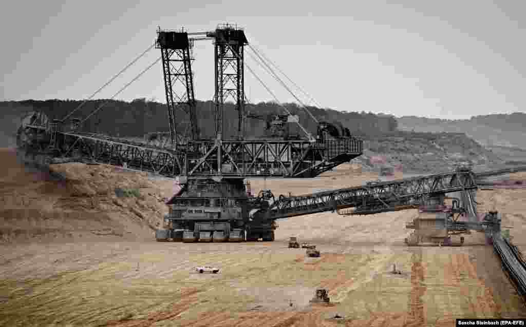 A brown coal excavator works at the Tagebau Hambach mine on August 17.  The coal industry in Germany is currently seeing a surge in sales as consumers prepare for winter and gas bills for households climb. 