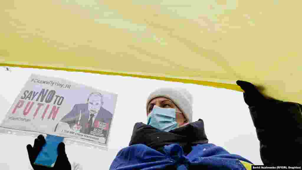 «Мета Путіна – відновити Радянський Союз, мета Путіна – знищити світові альянси, мета Путіна – занурити світ у хаос. Наше завдання – зупинити це, не допустити цього, наше завдання – сказати Путіну ні. Путін проводить геноцид кримських татар, Путін розпочав війни по всьому периметру колишнього Радянського союзу. Сьогодні ми бачимо вторгнення російських військ у Казахстан, ми бачили війни проти Грузії, триває війна в Україні, яку розпочав Путін», – зазначають організатори акції. Росія заперечує свою участь у війні на Донбасі. Західні та українські спільноти розслідувачів і журналісти виявили численні факти підтримки конфлікту з боку Росії  