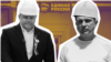 Евгений Кабанов и Леонид Бабашов на фоне символики партии «Единая Россия», коллаж