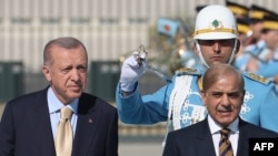 د پاکستان وزیراعظم شهباز شريف او د ترکیې ولسمشر رجب طيب اردغان په انقره کې ملاقات وکړ - د جون لومړۍ نېټې انځور.