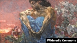 Картина Михаила Врубеля "Демон сидящий". 1890