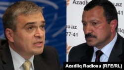 Ilqar Mammadov (left) and Tofiq Yaqublu face up to three years in prison.