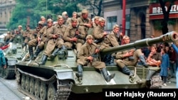 Советские танки в Праге, 21 августа 1968 года