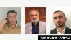 Аз чап ба рост: Иззаттуло Додобоев, Мирзонабии Холиқзода, Амруллоҳи Низом