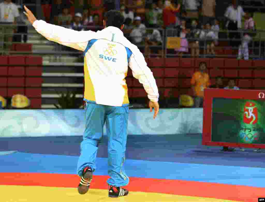 Abrahamian's actions -- which he made to protest his loss to an Italian rival -- got him disqualified by the International Olympic Committee.