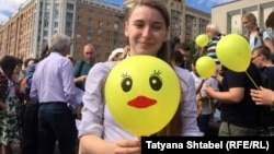 Новосибирск. Сторонница Алексея Навального