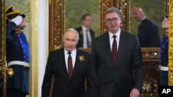 Predsednik Ruske Federacije Vladimir Putin i predsednik Srbije Aleksandar Vučić, Moskva, 9. maj 2025.