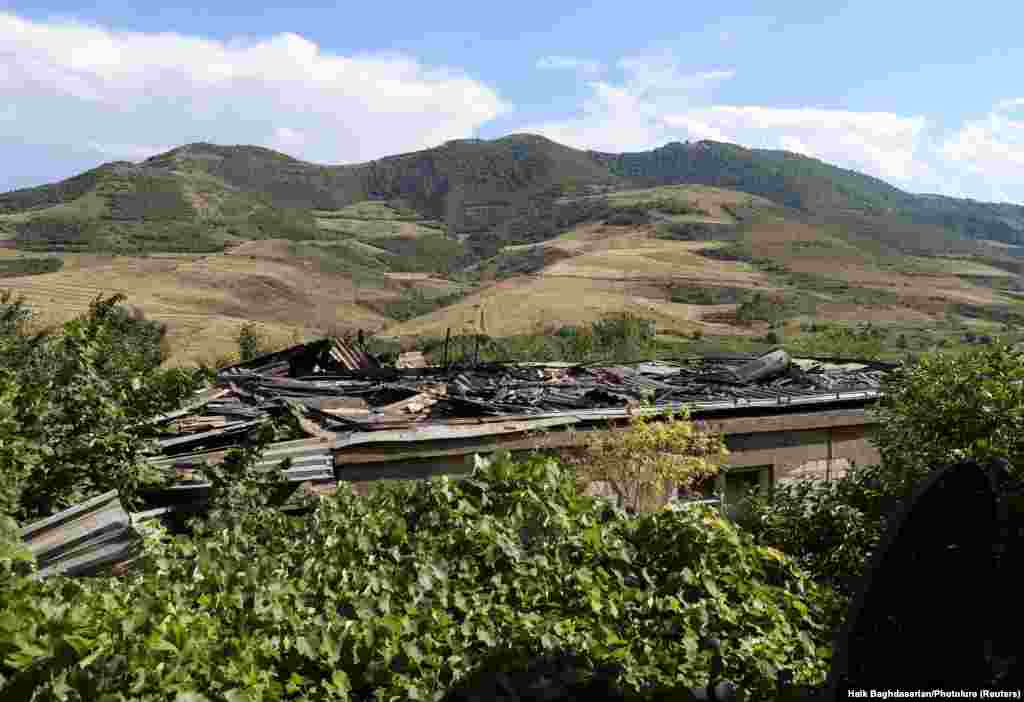 The village of Aygepar in Armenia's Tavush district was hit by mortar and artillery fire in cross-border clashes.
