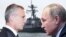 Колаж: президент Росії Володимир Путін (праворуч) і генсекретар НАТО Єнс Столтенберґ