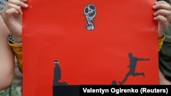 Акция в поддержку Олега Сенцова в Киеве, июнь 2018 года