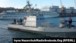 Торжественная церемония в порту Одессы, Украина, 5 декабря 2017 год