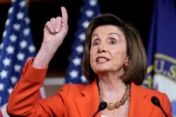 Speaker of the House Nancy Pelosi: "What the president has admitted to and says it's 'perfect,' I say it's perfectly wrong. It's bribery." (file photo)