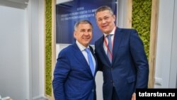 Рөстәм Миңнеханов һәм Радий Хәбиров Петербур халыкара икътисади форумында.