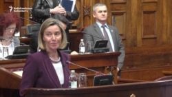 Serbian Nationalists Chant During EU Speech In Parliament Serbian Nationalists Chant During EU Speech In Parliament
