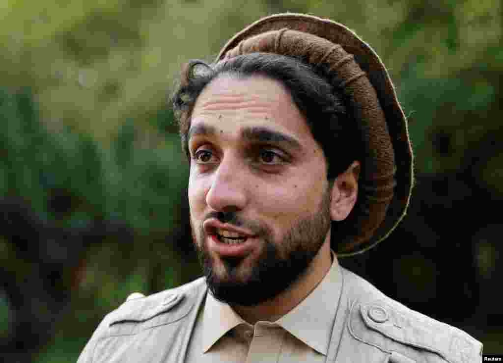 Ahmad Masud is the leader of the National Resistance Front. He is the son of Afghanistan's slain anti-Soviet resistance hero, Ahmad Shah Masud, who fought against the Taliban in the 1990s and early 2000s until he was killed by Al-Qaeda suicide bombers. Ahmad Masud is seen here speaking at his house in Bazarak, Panjshir Province, Afghanistan, on September 5, 2019.