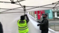 Russian Police Remove Navalny Campaign Tent Russian Police Remove Navalny Campaign Tent