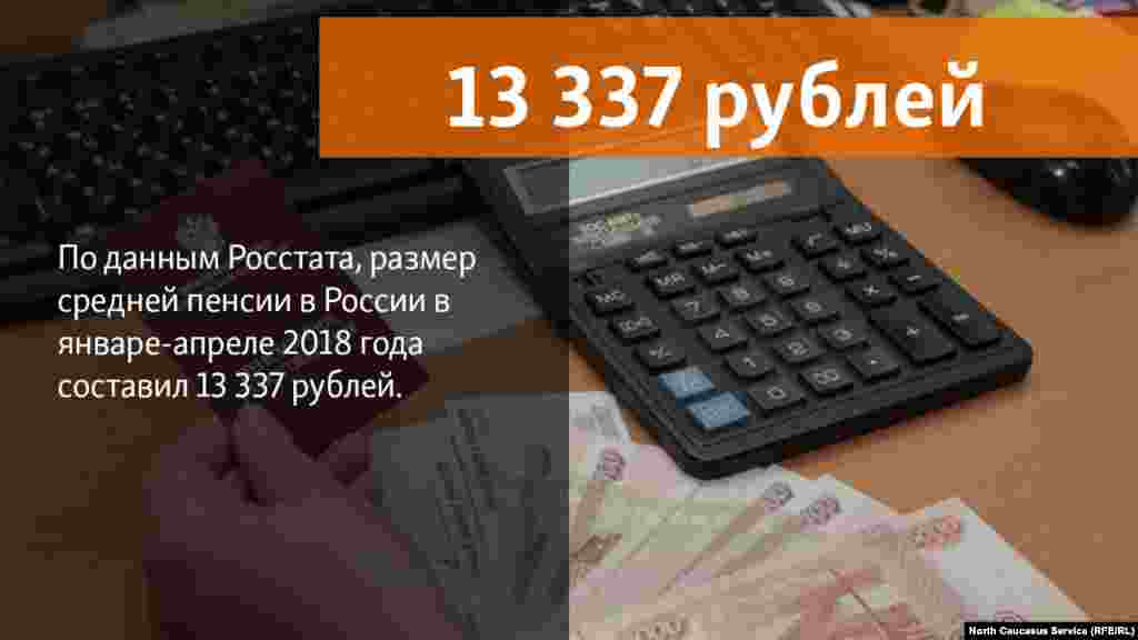 10.07.2018 // По данным Росстата, размер средней пенсии в России в январе-апреле 2018 года составил 13 337 рублей.