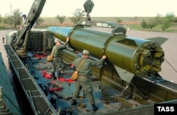 An Iskander missile system being prepared in southern Russia in 2015