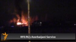 Cars, Buildings Set On Fire In Azerbaijani Protest Cars, Buildings Set On Fire In Azerbaijani Protest
