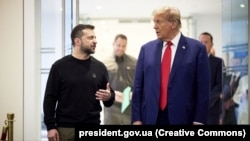 Владимир Зеленский и Дональд Трамп, Нью-Йорк, США, 27 сентября 2024 года