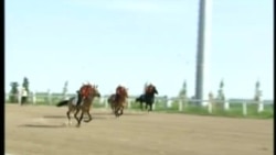 Turkmen State TV Edits Out President's Fall From Horse Turkmen State TV Edits Out President's Fall From Horse