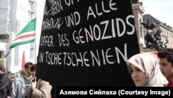 Chechen asylum seekers and some of their German supporters demonstrate against the deportation of Chechens in Munich in March 2010.