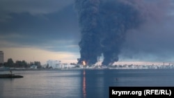 Пожар на нефтебазе в Феодосии – 10 октября 2024 года