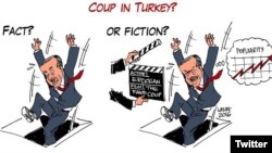 Turkey - Cartoon shared in twitter by #DarbeDegilTiyatro - not a coup, theatre