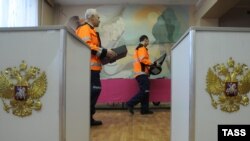 Установка системы видеонаблюдения на избирательном участке в Калужской области