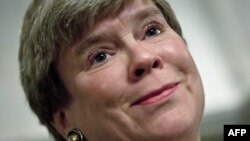 На снимке: глава делегации США на переговорах с Россией по разоружению, заместитель госсекретаря США Роуз Гётемюллер