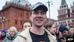 Ильдар Дадин на акции протеста в Москве, 6 апреля 2014 г.